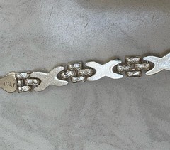 Vintage 925 Sterling Italy Link X Bracelet 7 Inches