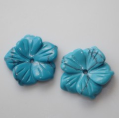 Vintage Created Turquoise Flower Jackets For Earrings Use W Any Studs Split Ear