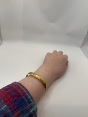 Vintage 14K Gold Filled Marathon Hinged Bangle W/ Floral Etching