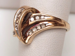 VTG 10K SOLID YELLOW GOLD 0.42 CTW DIAMOND RING SZ 6.75 VIDEO