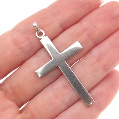 Marathon 925 Sterling Silver Vintage Prayer Cross Oxidized Charm Pendant