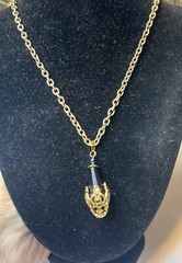 2.476 Vintage set, pendant, bracelet, earrings. gold tone, cut glass inserts