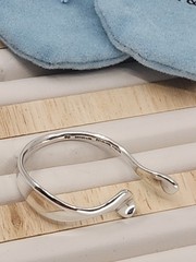 Vintage Elsa Peretti Tiffany & Co Sterling Silver Minimalist Hoop Earrings Rare