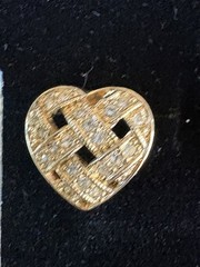 Vintage Pierced Earrings 1980s / 1990s Gold Tone LOT OF 5 Pair Hearts Signed