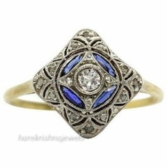 2CT Round Lab-Created Diamond Art Deco Vintage Antique Ring 14K 2-Tone Gold Over