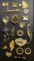 Vintage to Modern Mixed Metal Rhinestone Brooch Pin Lot – Set of 20 Brooches