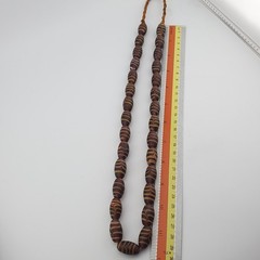 Vintage Venetian Style Feather Desgin Glass Beaded Necklace 22 inches Strand