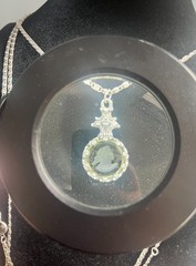 Vintage GOLDETTE Signed 3-Strand Necklace Intaglio Reverse Cameo Pendant As Is