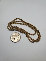 Vintage Revlon Gold Tone 3mm Rope Chain Necklace 24.5″