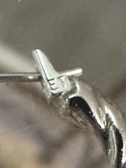 Vintage Signed Monet Textured Silver Tone Pierced Hoop Earrings 3/4”