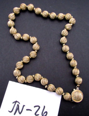 Vintage Francois 16″ Ball Beaded Light Gold Tone Choker Necklace (JN-26)