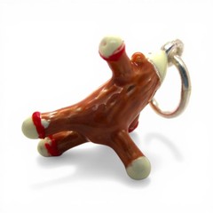 Sterling Silver SOCK MONKEY Charm for Bracelet PENDANT Hand-enameled CUTE!