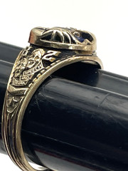 Vintage 1982 Jostens 10K Yellow Gold LC High School Class Ring Blue Stone Size 9