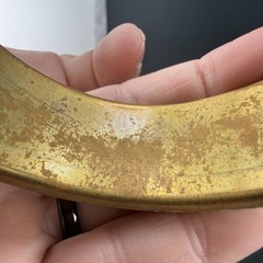 Vintage Bangle Bracelet Brass inlay 8.5”