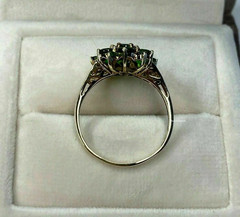 2Ct Round Cut Lab-Created Emerald Cluster Engagement Ring 14K Yellow Gold Finish