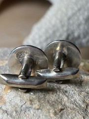 Vintage Sterling Silver Cufflinks Cuff Links Aztec Mayan Design Hecho En Mexico