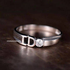 925 Sterling Silver & Round Cut 1.CT Diamond Yes I Do Promise Couple Ring Set