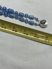 W. GERMANY Blue Lucite Acrylic 2 Strand Bead Necklace