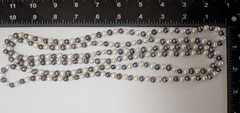 Vintage White & Peacock Gray Freshwater Cultured Pearl Strand Necklace ~ 60″