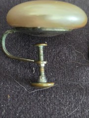 Vintage Plastic Round Pearl White Twist back Clip-on