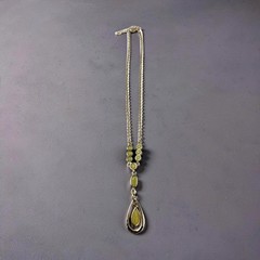 Vintage Barzel 18kt Gold Plated Gold,Green,Yellow Citrine 10″ Necklace