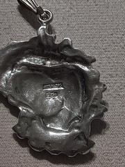 Antique Art Nouveau Sterling Silver Monogram Cartouche Pendant
