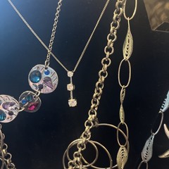 Jewelry Lot Silver Tone Necklaces Bracelets Metal Estate Finds 22pc Vtg To Now