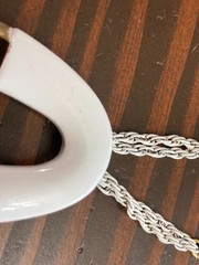 Vintage Crown Trifari White Gold Plated Chain Necklace Jewelry