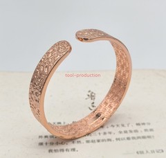 Pure red copper open bracelet, hammered red copper original color bracelet