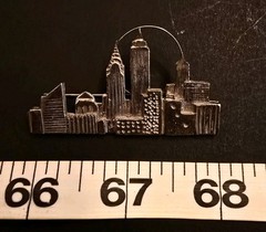Sterling Silver New York City Skyline Brooch Pin by Great Falls Metal Works