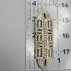 Vtg Apex Pot Metal Brooch Art Deco Bar Pin Rhinestones Large Silver Tone READ