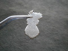 Dutch Woman with Tulips Vintage Silvertone & Enamel Bracelet Charm Pendant 2.0g