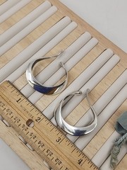 Vintage Elsa Peretti Tiffany & Co Sterling Silver Halston Era Hoop Earrings Rare