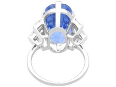 17.11Ct Ceylon Sapphire and 0.50Ct Diamond Platinum Cocktail Ring Circa 1950