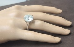 14k White Gold Vintage Filigree Engagement Ring 9.75CT.Natural Round Diamond Cut