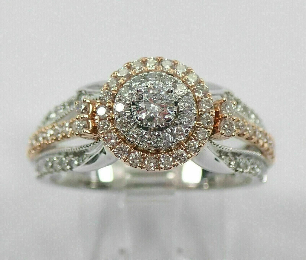 2.25Ct Round Cut Lab Created Diamond Halo Engagement 14K White Gold Finish Ring