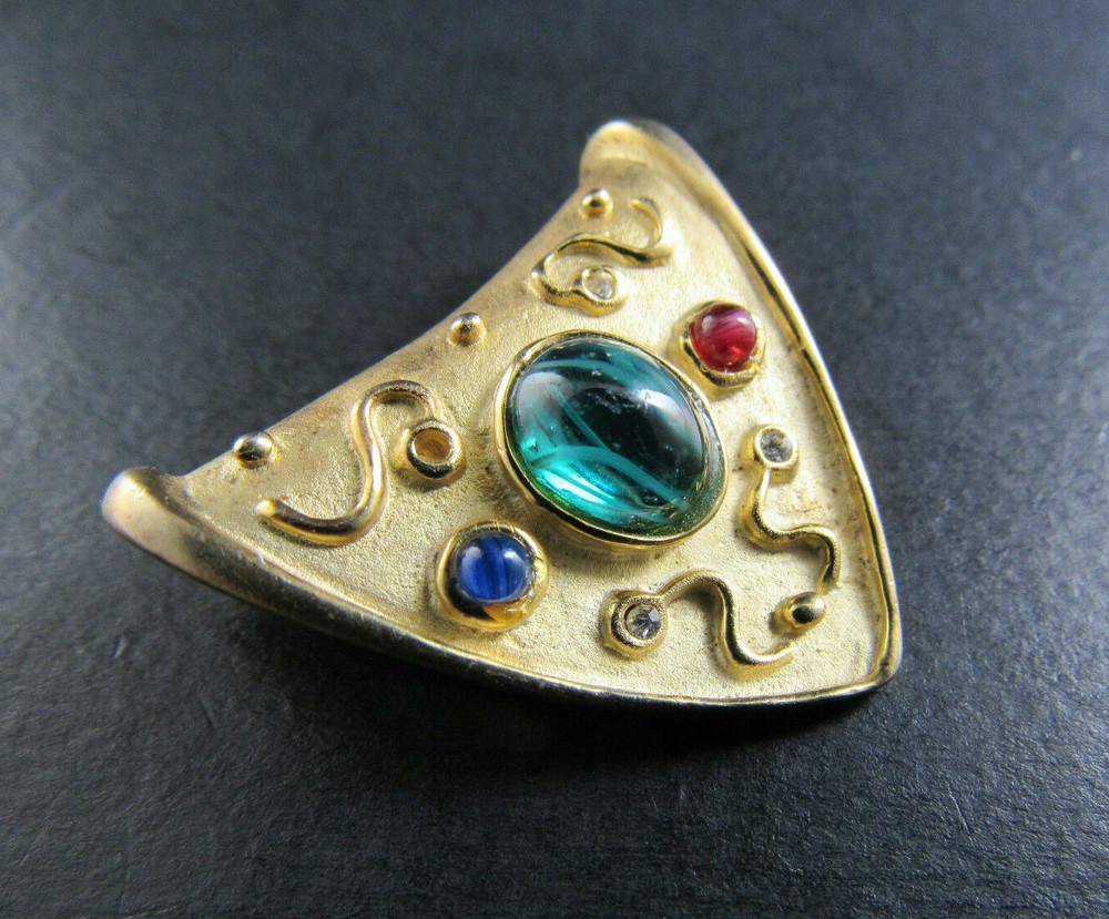 GOLD TONE MULTICOLOR PENDANT ER7