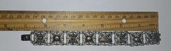 Siam (now Thailand) Sterling Silver Antique Bracelet -mythical/shell panels