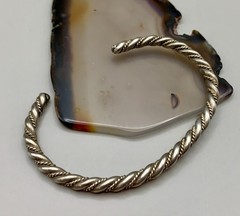 Vintage Sterling Silver Cuff Bracelet Twisted Rope Braid 6” 12 Grams