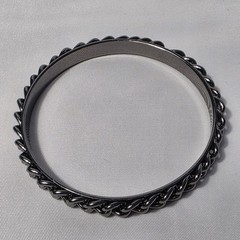 Gun-Metal Tone Curb Chain Bangle Bracelet Unbranded 8.5