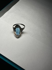 RARE VINTAGE 1930s UNCAS 14K TRI-COLOR GOLD BLUE SPINEL COCKTAIL RING 4.78 g