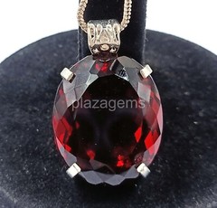 160 Ct Certified Oval 925 Solid Silver Natural Red Ruby Pendant k