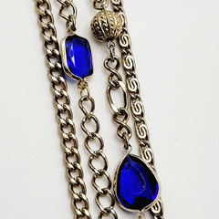 Maximalist Waterfall Gold Tone Multi Chain Beaded Station Vintage Necklace Korea