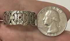 Vintage Peter Stone PSCL Sterling Silver Viking Borre Knot Wind Band Ring Sz12.5