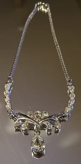 Vintage Anthony Statement Collar Necklace Clear Rhinestones Silver Tone