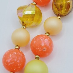 Eclectic Color 3 Piece Beaded Necklace Clip On Earrings Bracelet Vintage Set