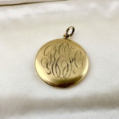 Antique Victorian Gold Filled Initial Monogram Locket Pendant W&H Co Repair Read