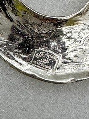 Vintage Jezlaine Offset Oval Brooch Sterling Silver 12g