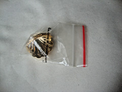 VTG 1970s SCALLOPED SEASHELL GOLD TONE HINGED W/ SAFETY CATCH DRESS/SCARF CLIP