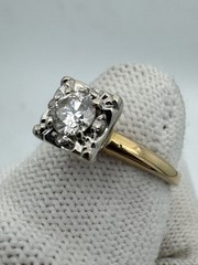 Original Vintage Antique 14k Gold Diamond Engagement Promise Estate Ring